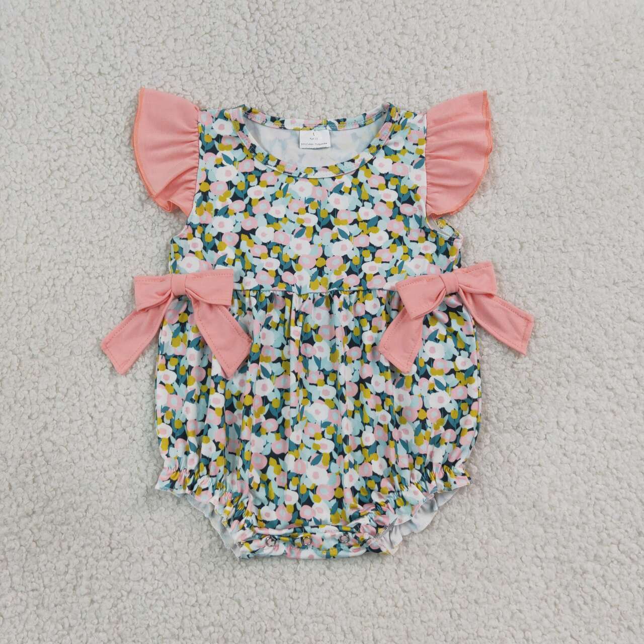 Pink flowers print toodle girl summer romper