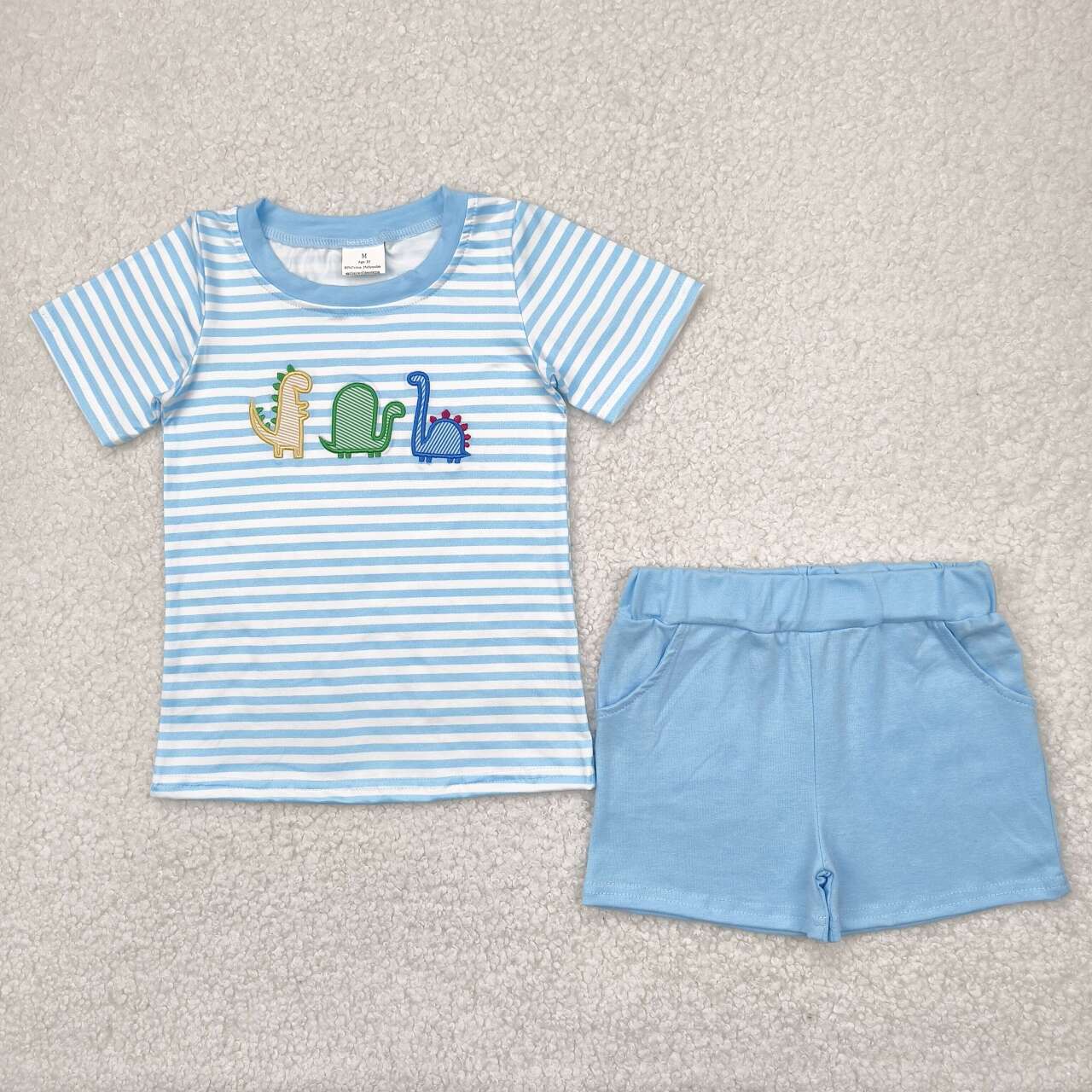 Baby boy embroidery dinosaur design summer clothes
