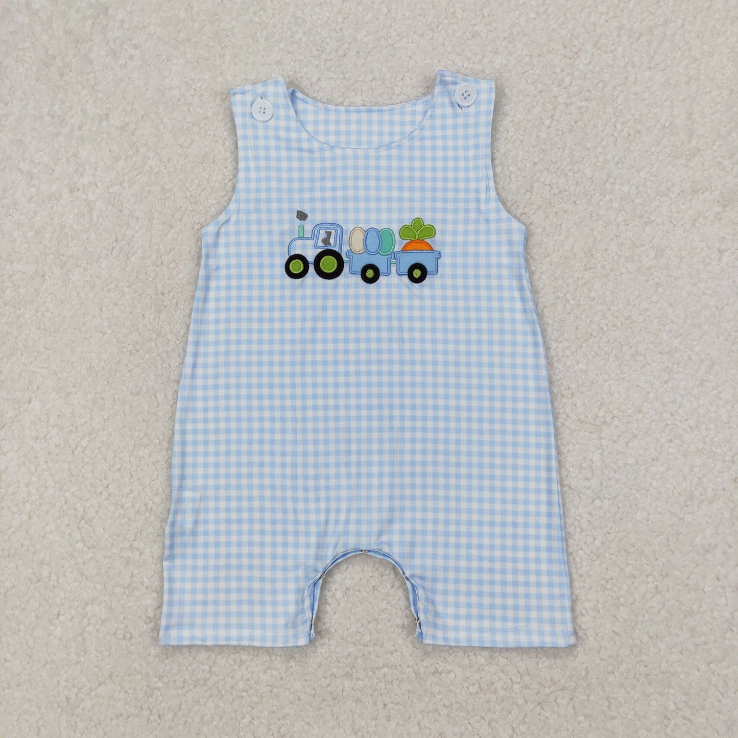 Toddle baby boy embroidery Easter bunny carrot romper
