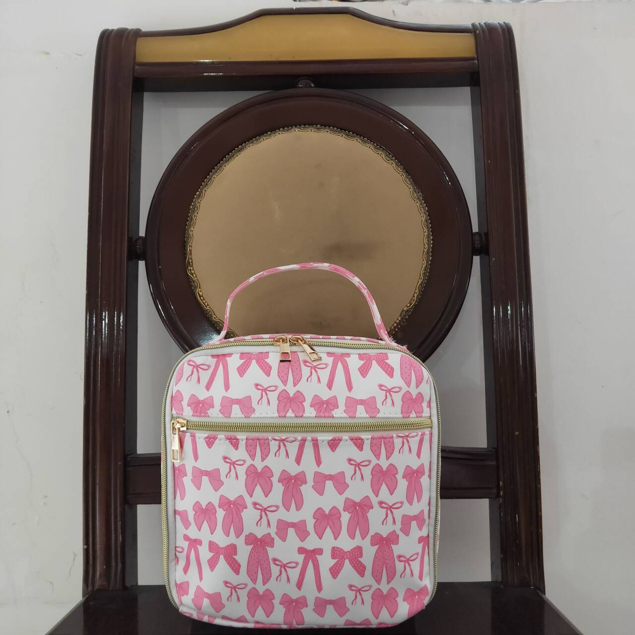 Toddle baby girl pink bow lunch bag