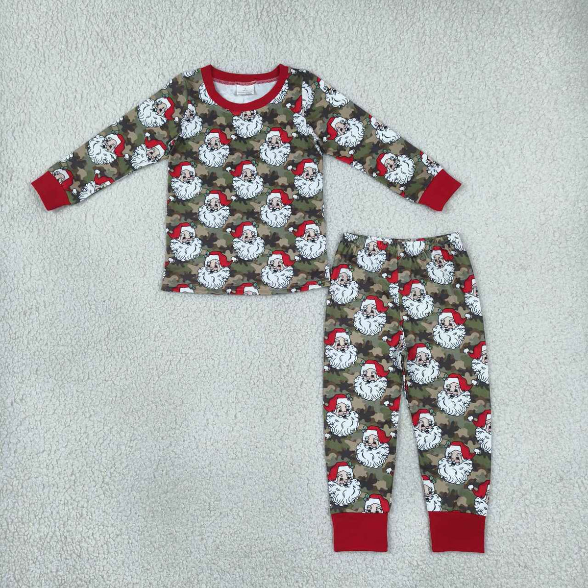 Long sleeve Christmas santa claus top matching pants boy outfit