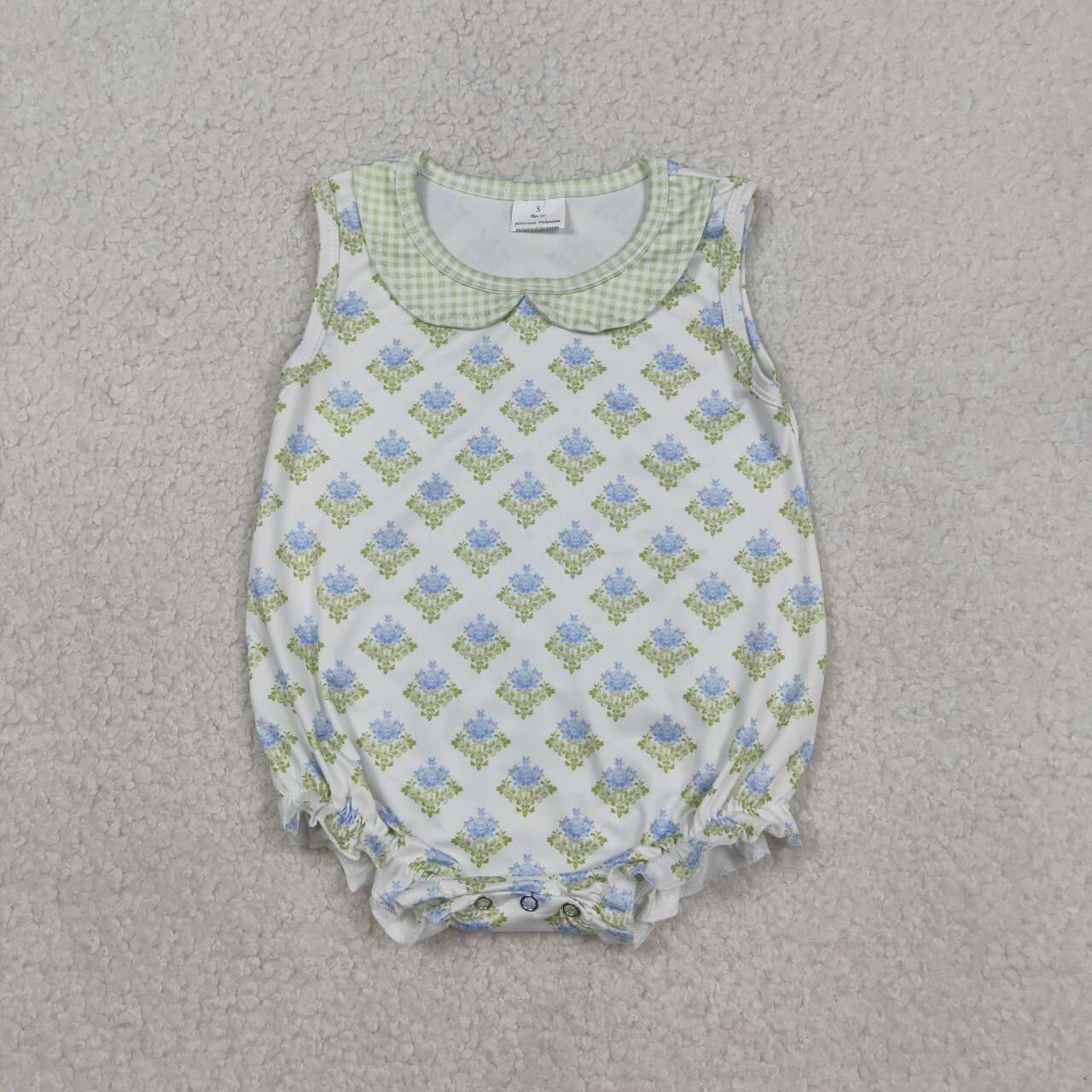 Blue floral toddle baby girls summer romper