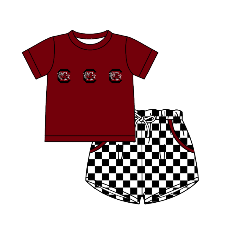 Custom team top matching shorts boy summer outfit