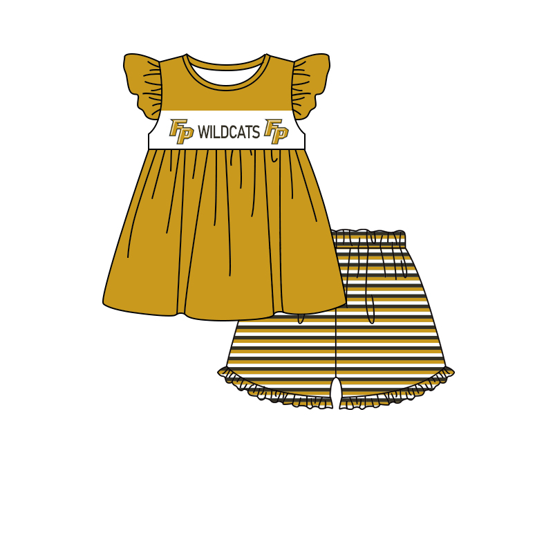 Custom team top matching shorts girl summer outfit