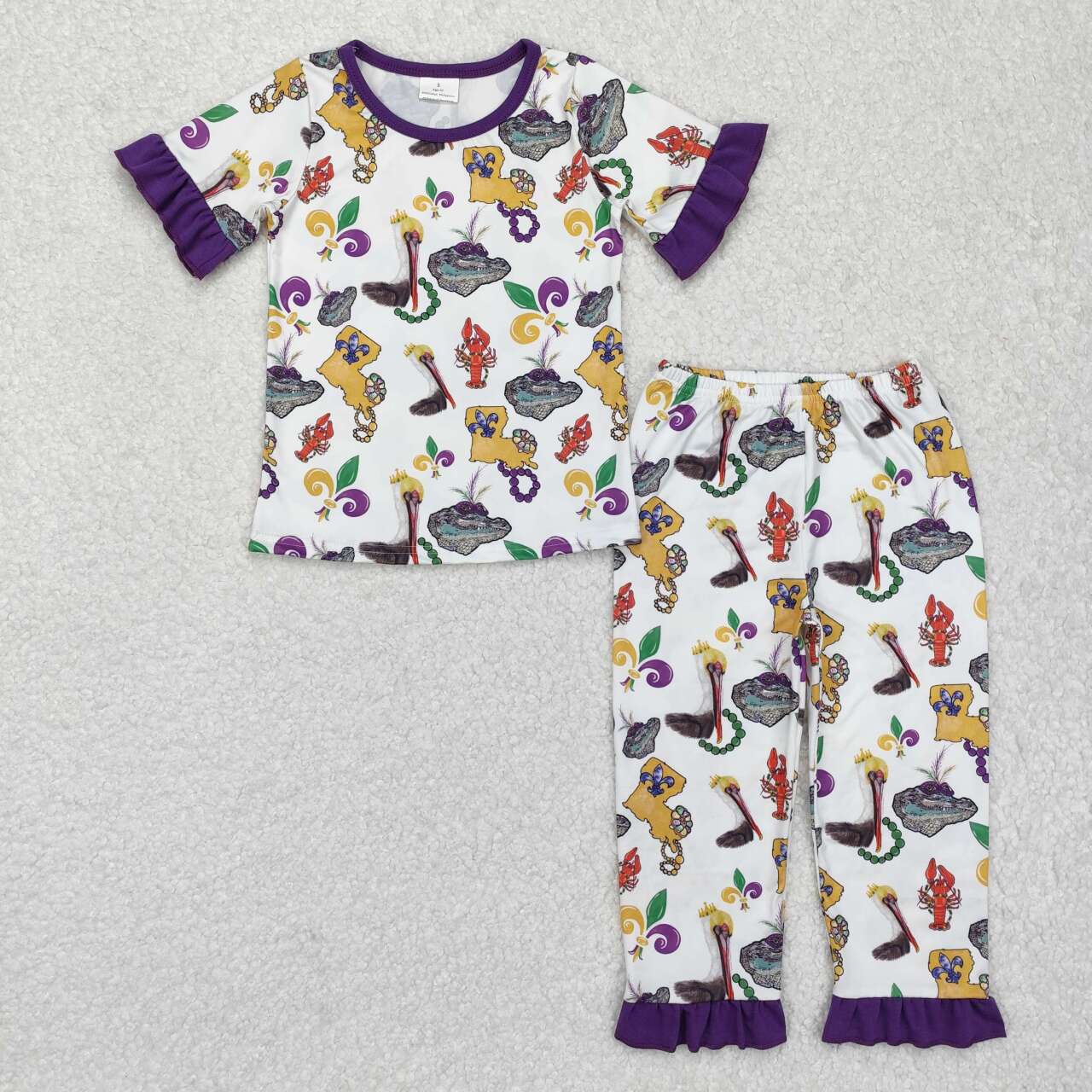 baby girl Mardi Gras matching outfit