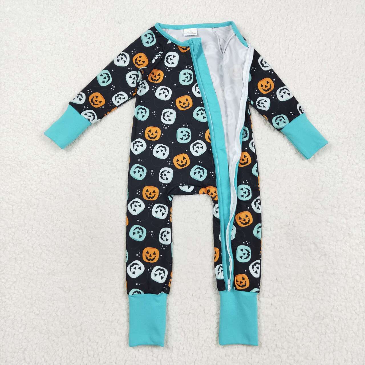 Halloween pumpkins kids long sleeve romper