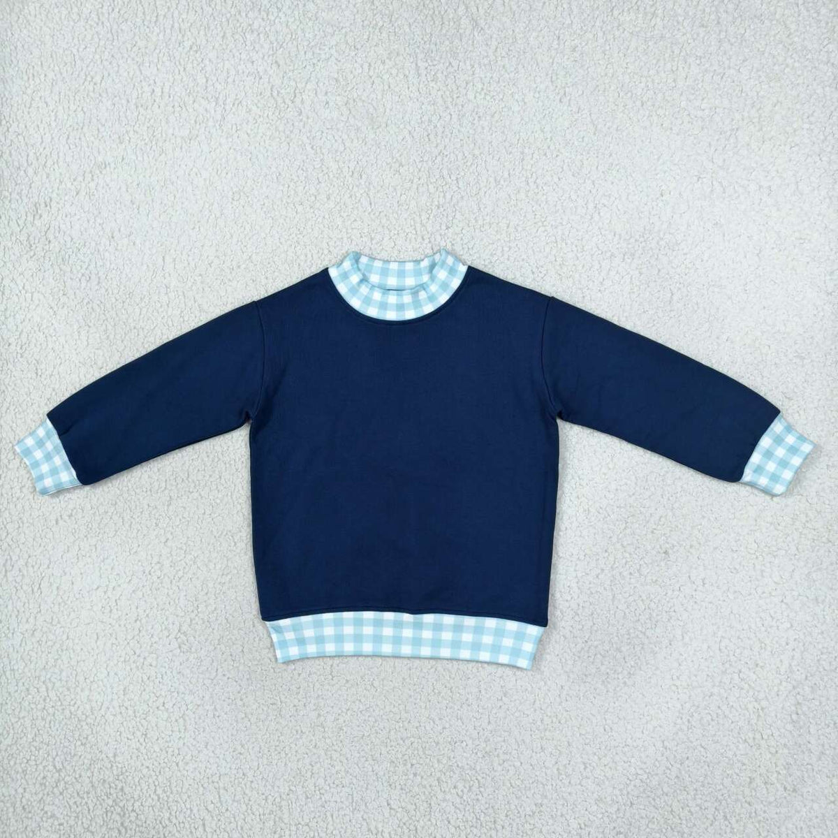 Navy color kids girls long sleeve pullover top