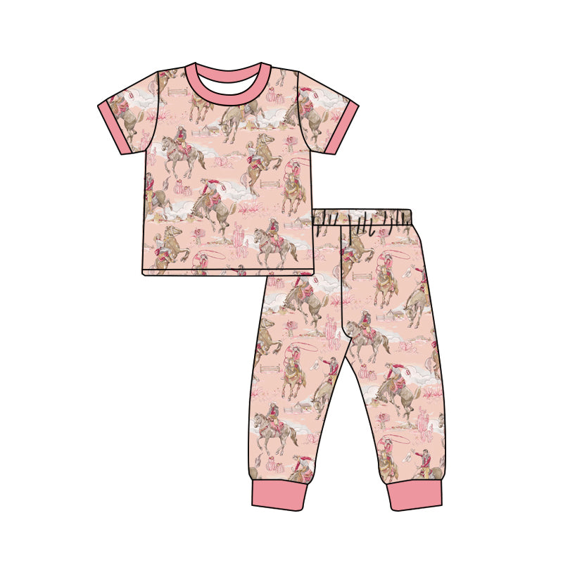 Western cowgirl design kids pajama set wholesal factory price