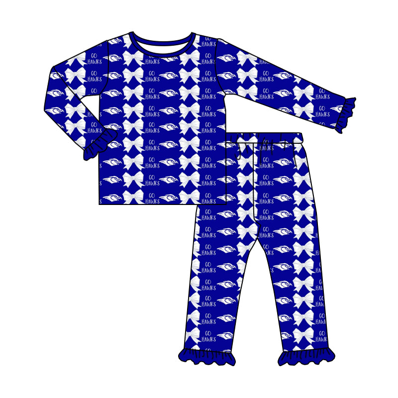 baby girl college team long sleeve top matching pants outfit