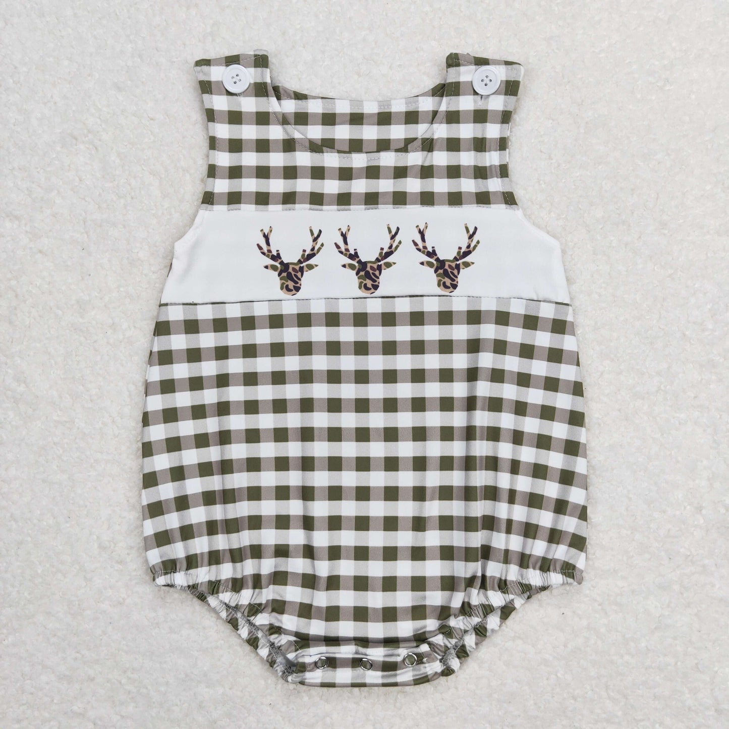 kids baby matching camo reindeer gingham shorts clothes