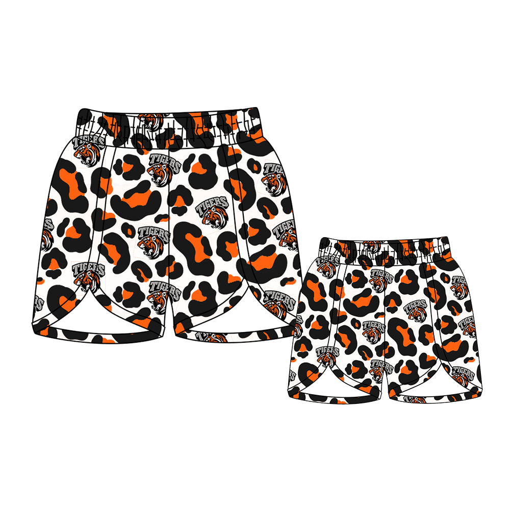 Adult kids family design tiger custom team summer shorts