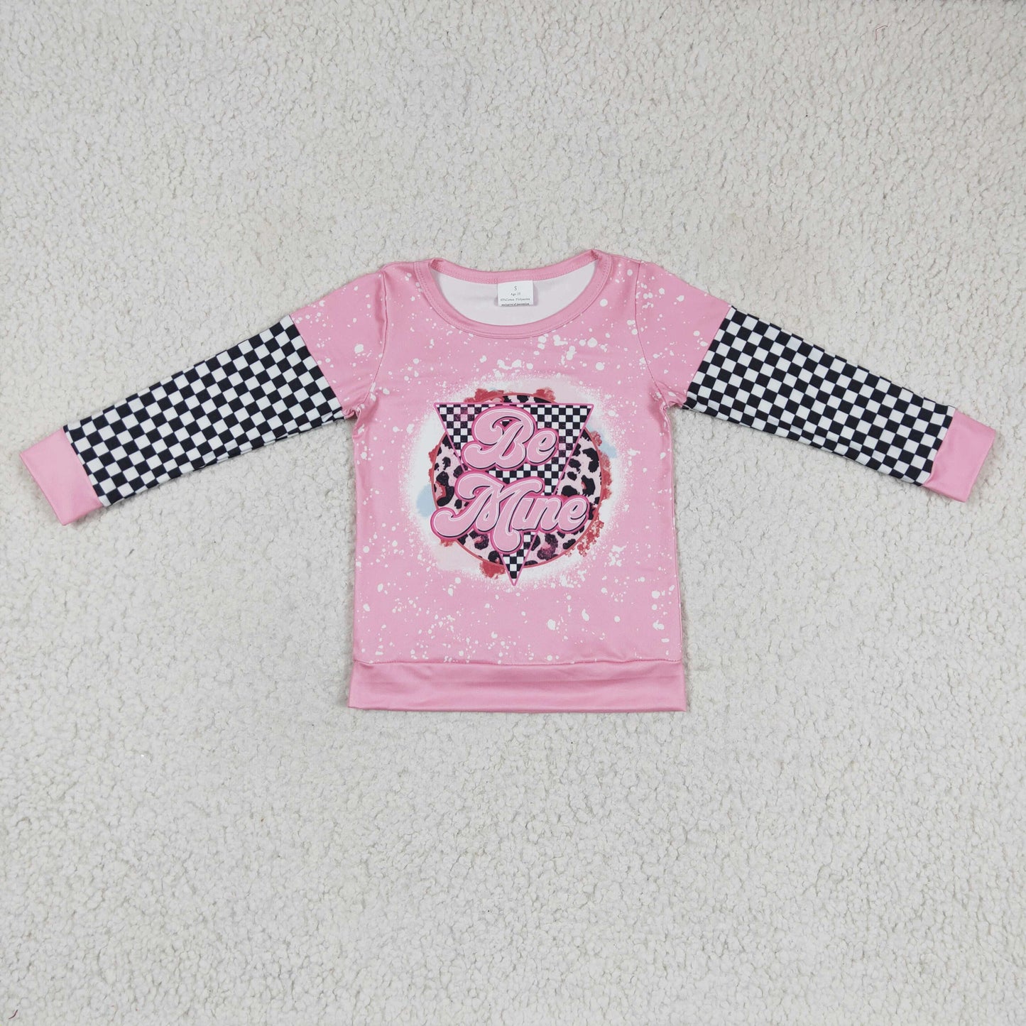 Be mine black checkered baby girls matching clothing set