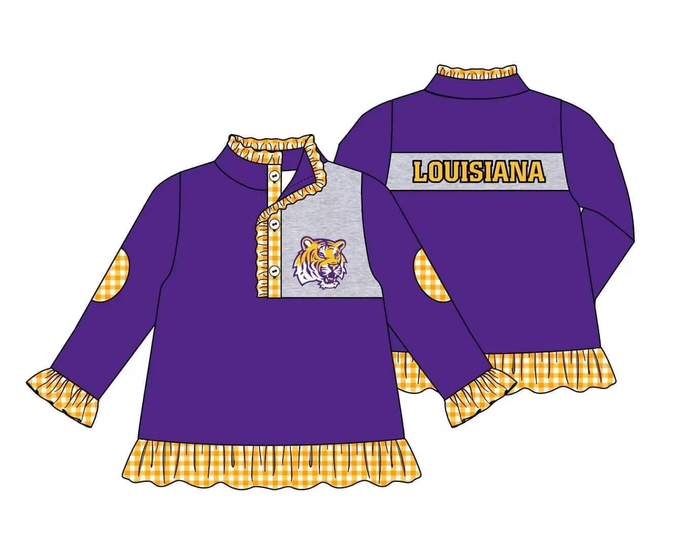 baby girl long sleeve football team pullover