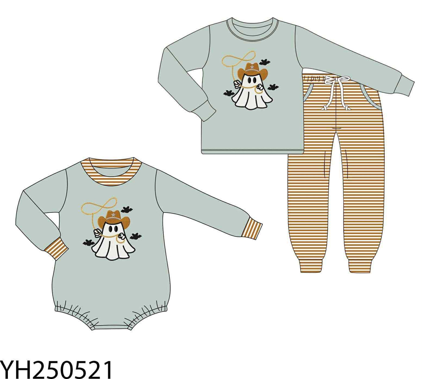 Toddle kids boy Halloween ghost matching design outfit