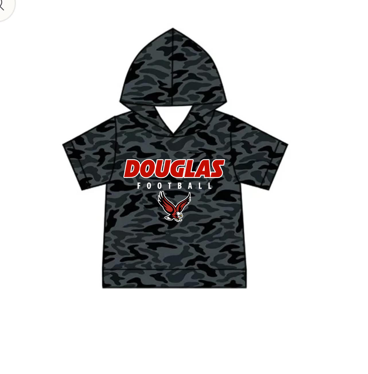 Adult custom team short sleeve hoodie top