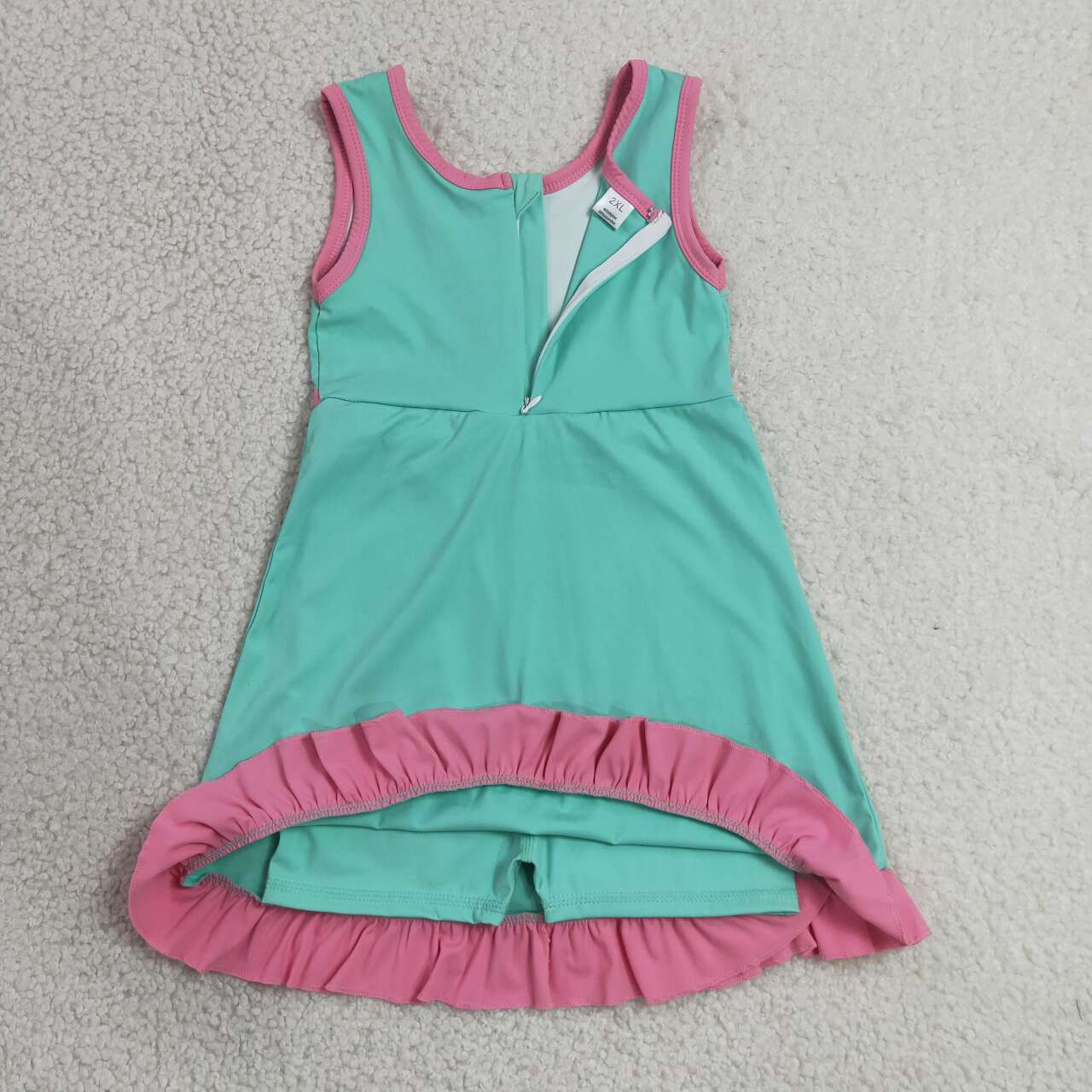 Turquoise pink color girls summer yoga dress
