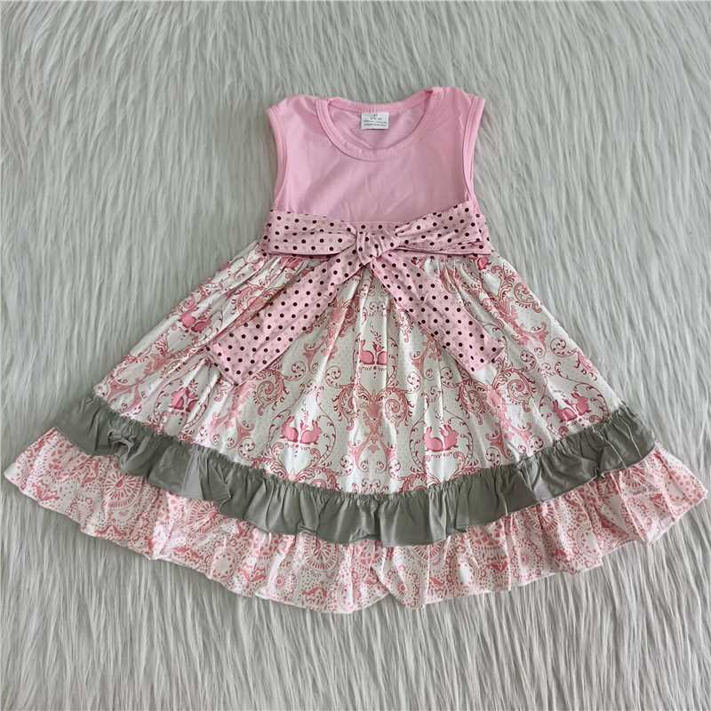 Baby girls short sleeve boutique dress A8-1