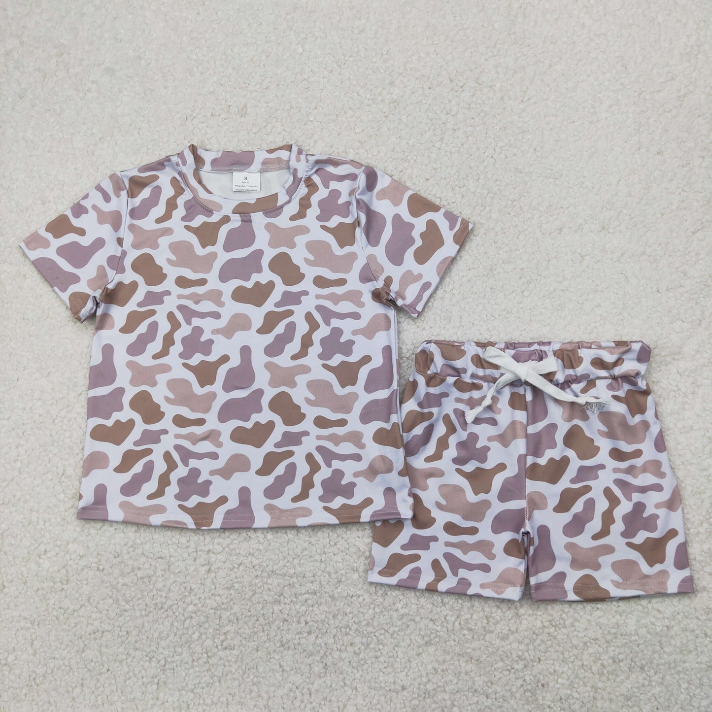 Baby girl grey camouflage summer outfit