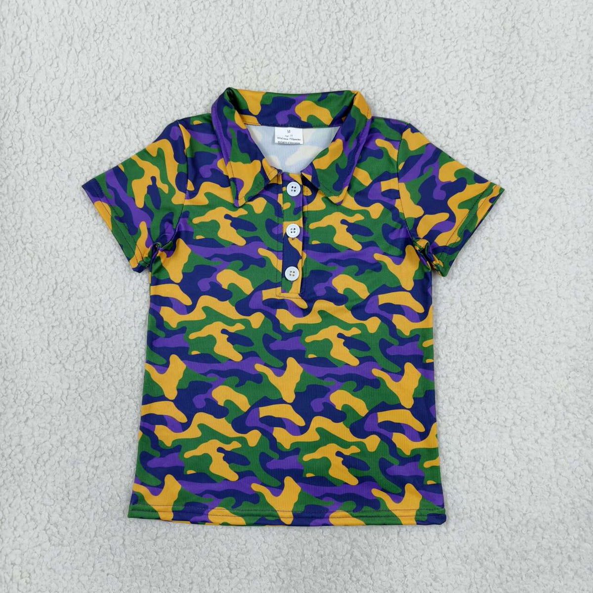 Mardi Gras boys short sleeve pullover top
