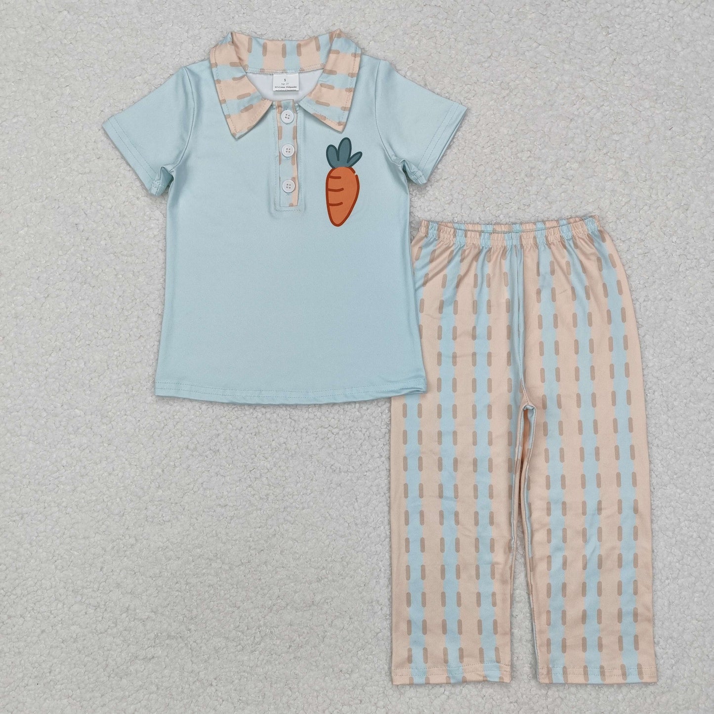 baby boy Easter carrot top matching pants outfit