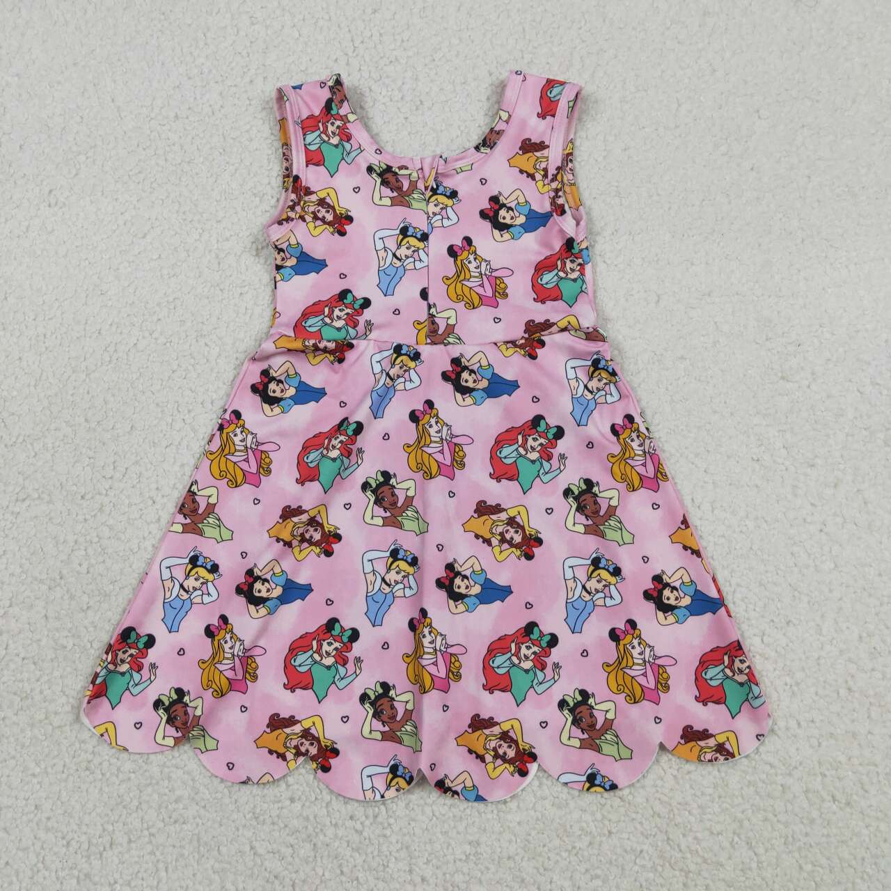 Princess print girls summer yoga dress