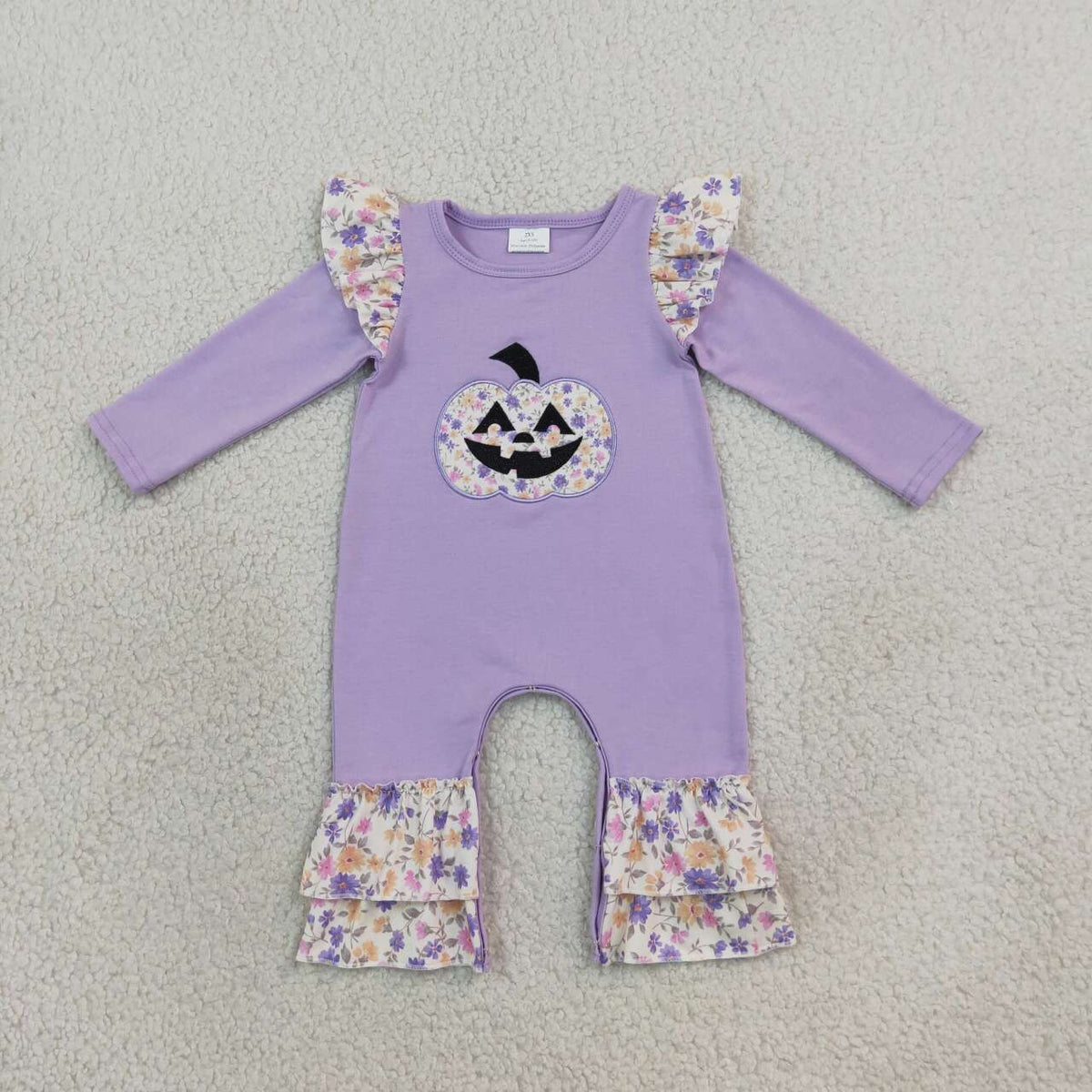 Toddle baby girl Halloween embroidery pumpkin romper