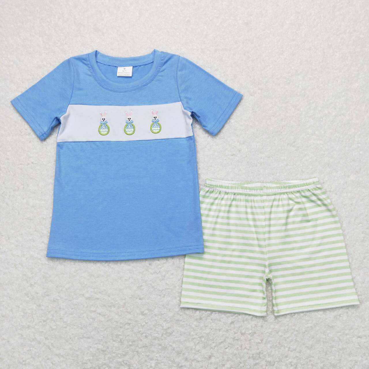 embroidery Easter bunny baby boy outfit