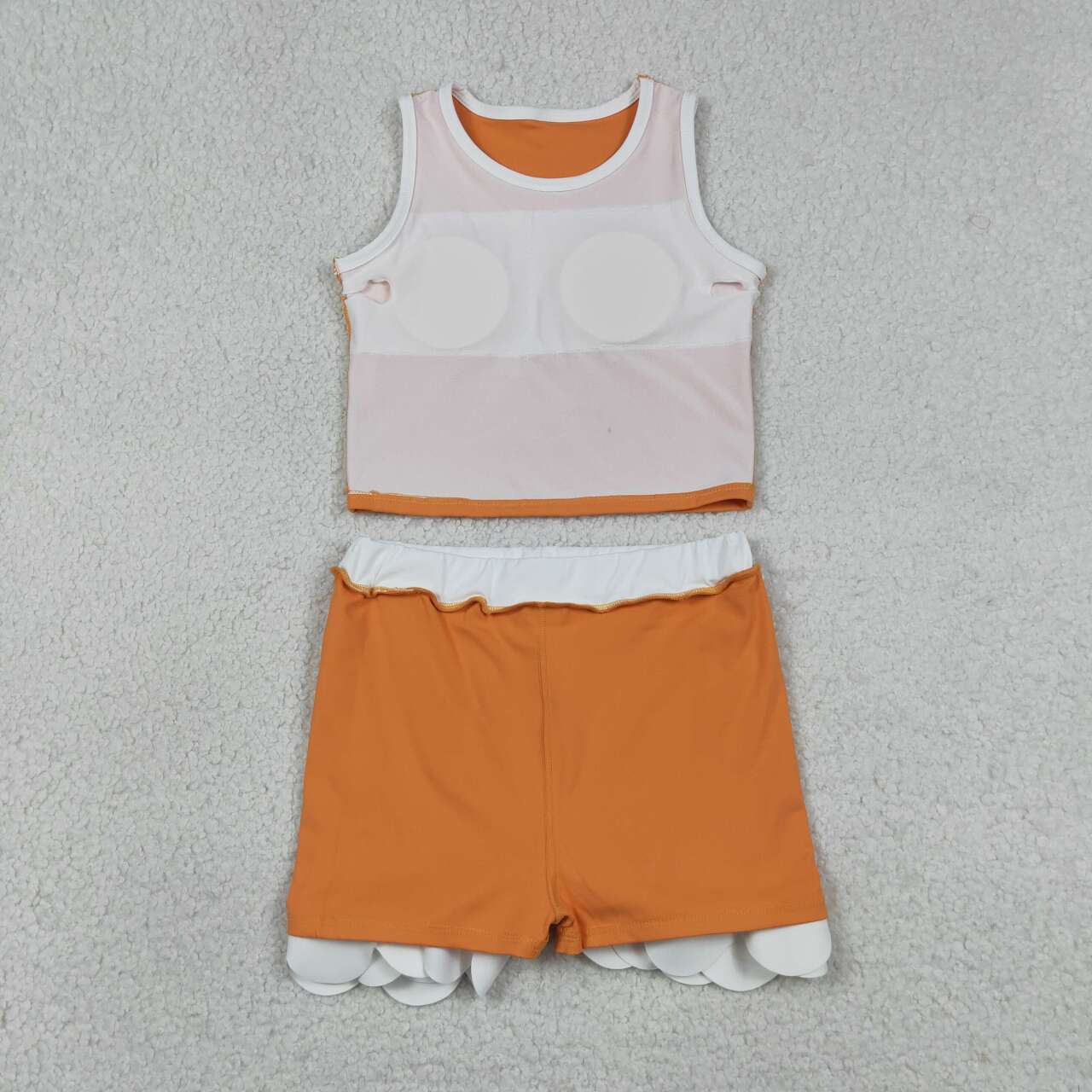 Orange tank top matching skorts girls summer yoga set