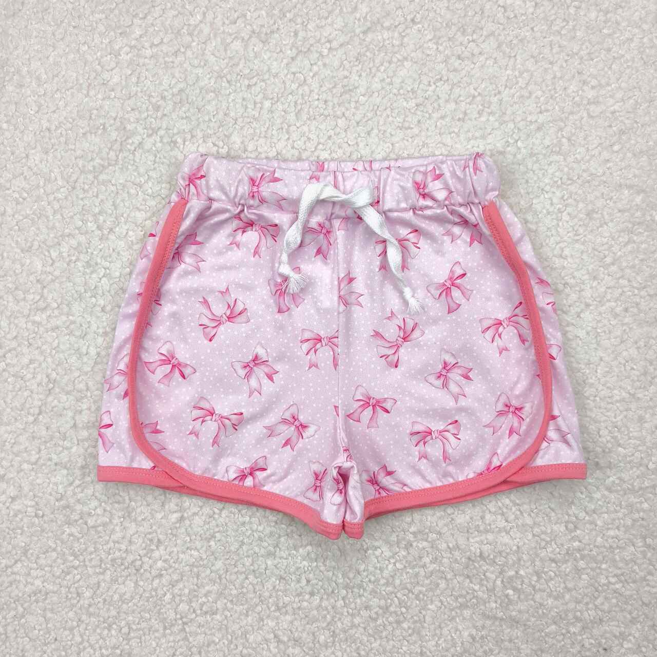 Kids girls pink bow summer shorts
