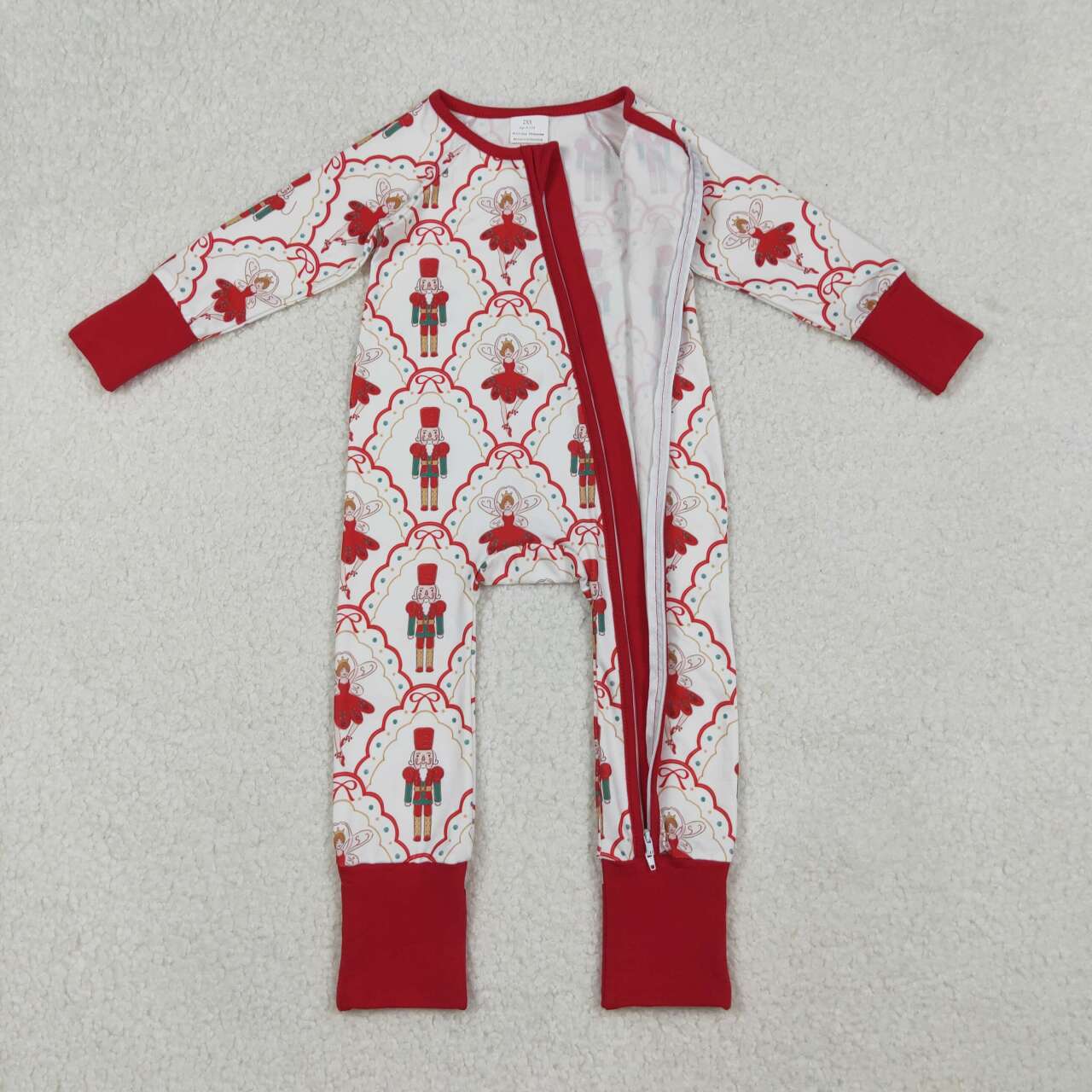 Christmas soldier toddle baby long sleeve zip romper