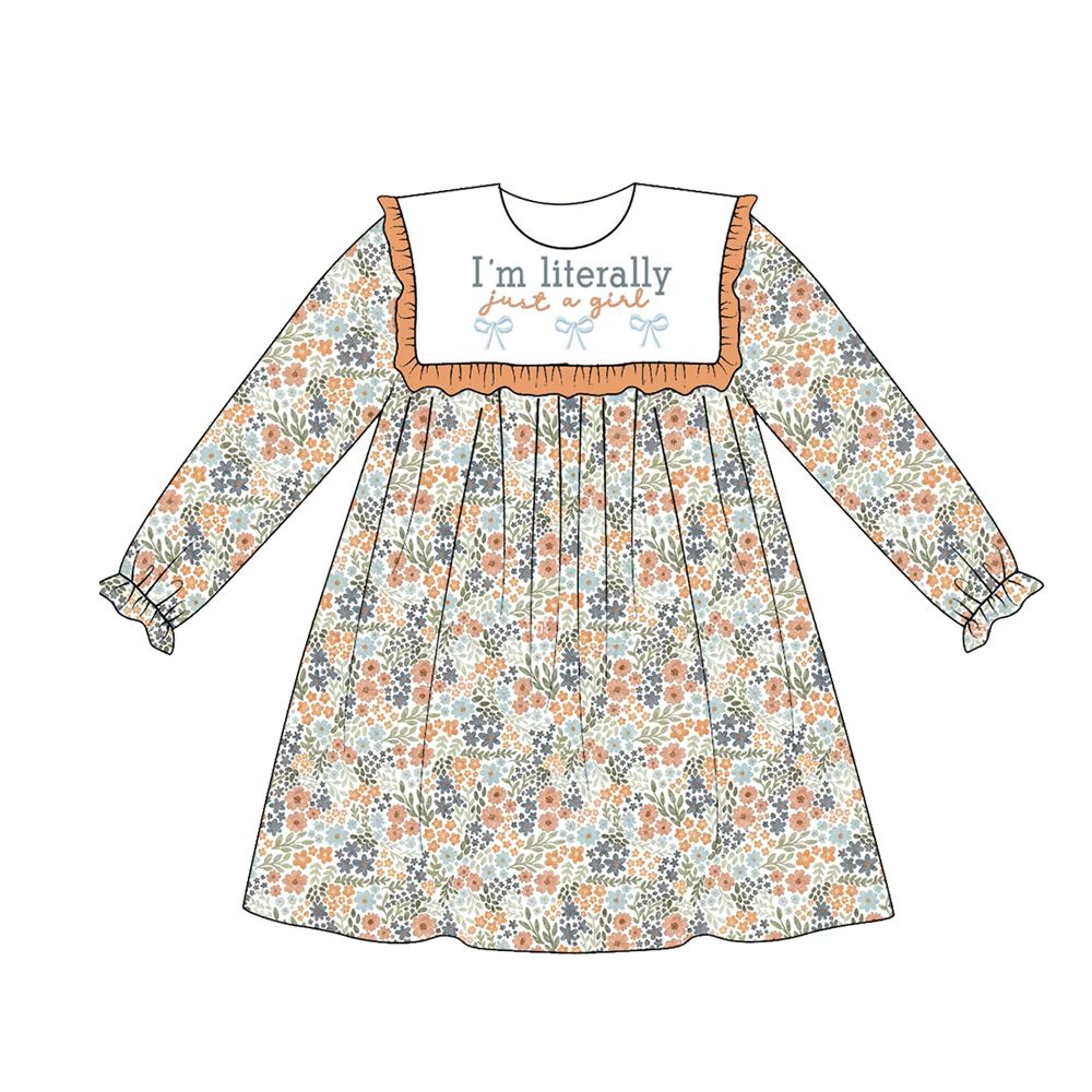 Just a girls long sleeve floral dress preorder