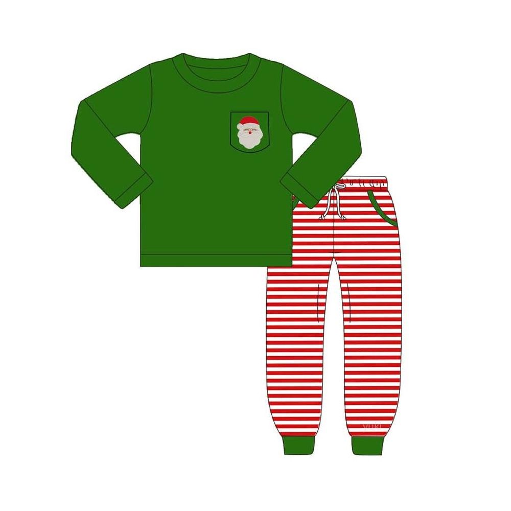 Toddle kids boy Christmas santa matching design outfit
