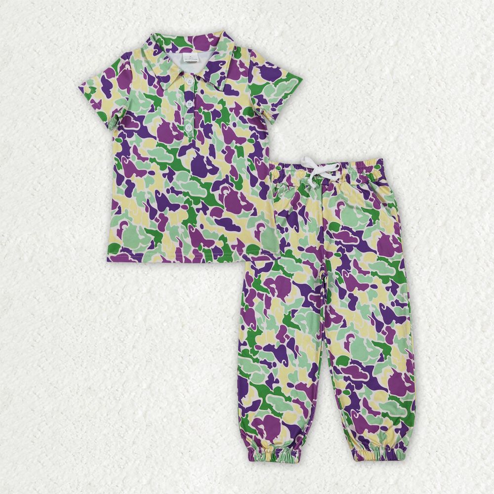 baby boy Mardi Gras top matching pants outfit