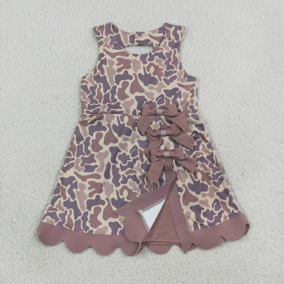 Brown camo color girls summer yoga dress