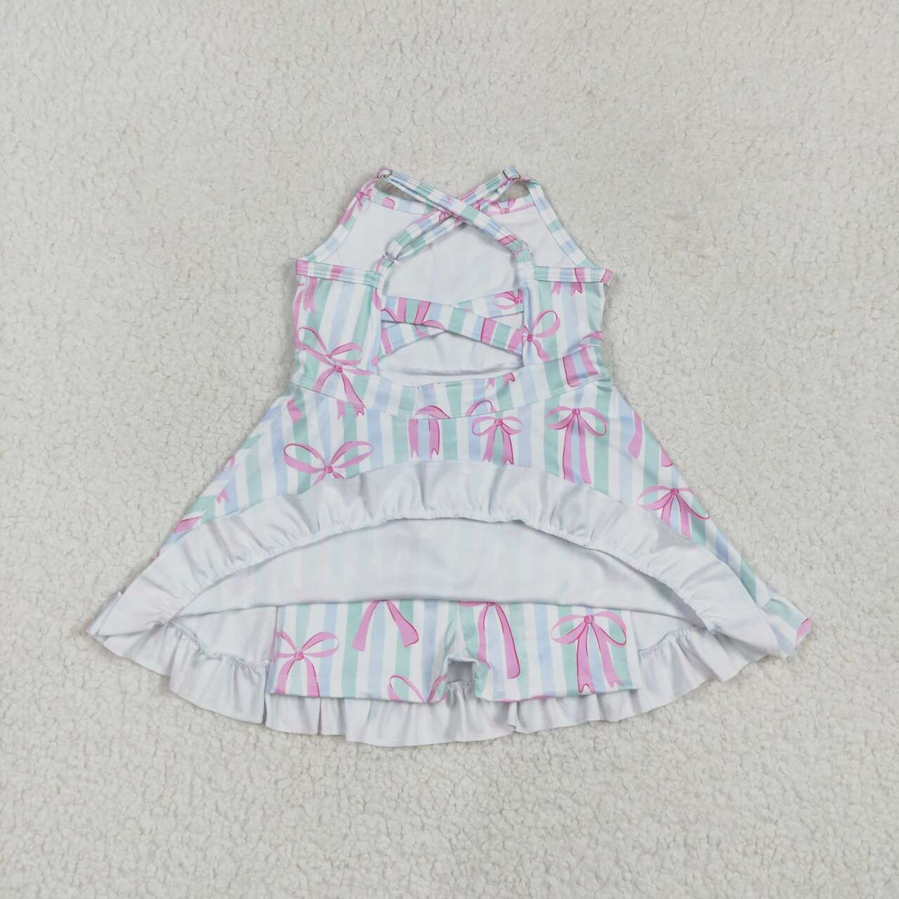 Baby girls pink bow design active wear athletic summer yoga skirt dress