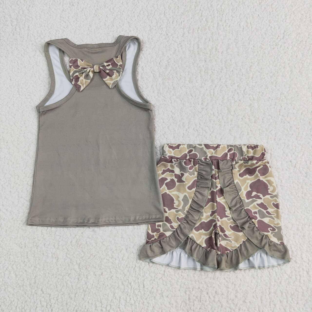 Baby girl camo bow summer outfit