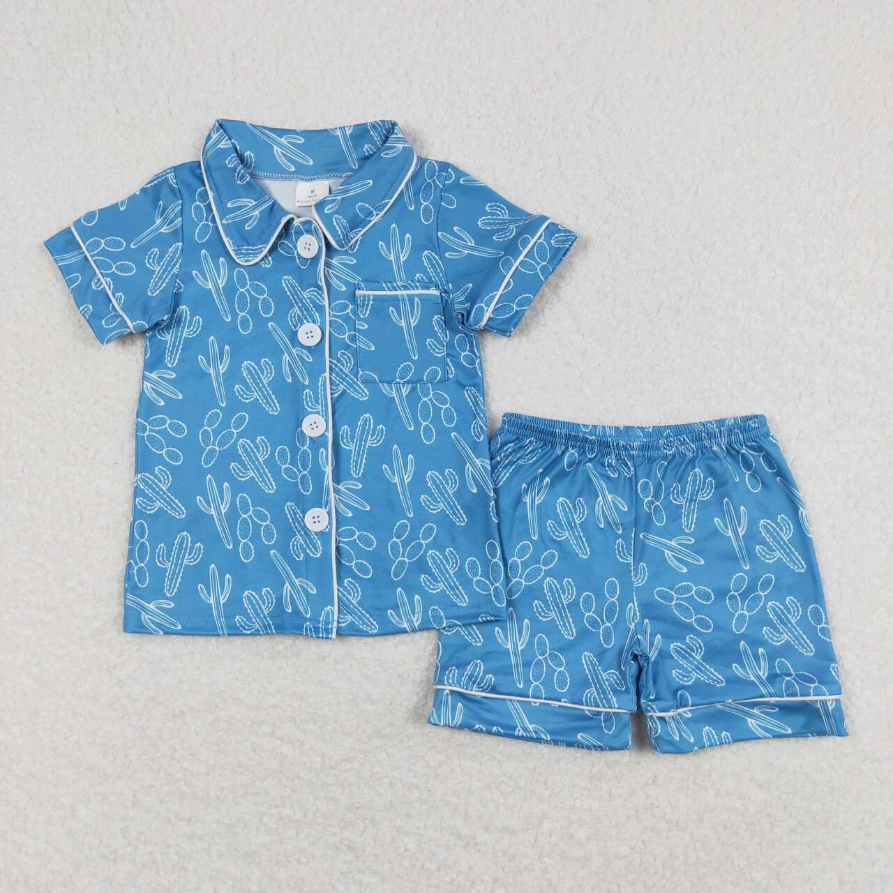 baby boy western cactus short sleeve pajama set
