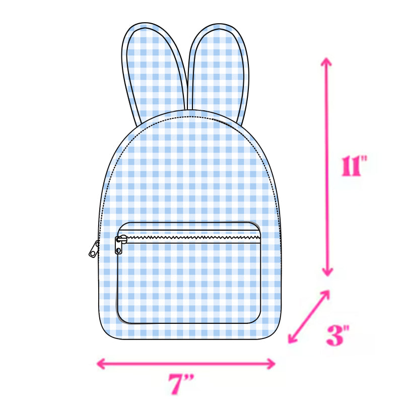 Easter bunny blue plaid backpack preorder