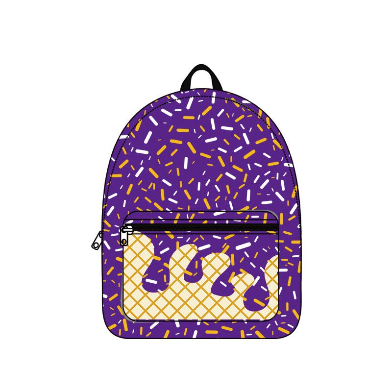Purple ice cream sprinkle design kids baby backpack preorder