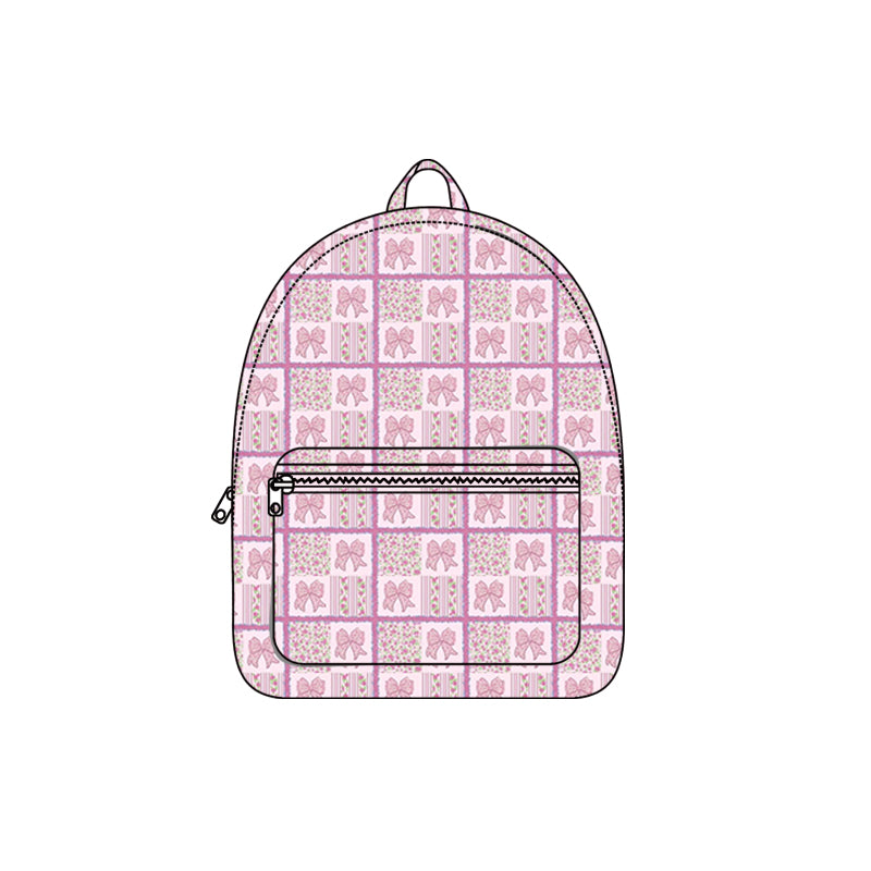 Pink bow design kids baby backpack preorder