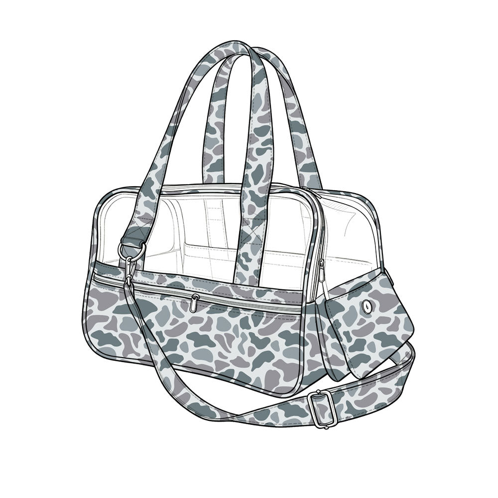 Light grey Camo design kids baby backpack preorder