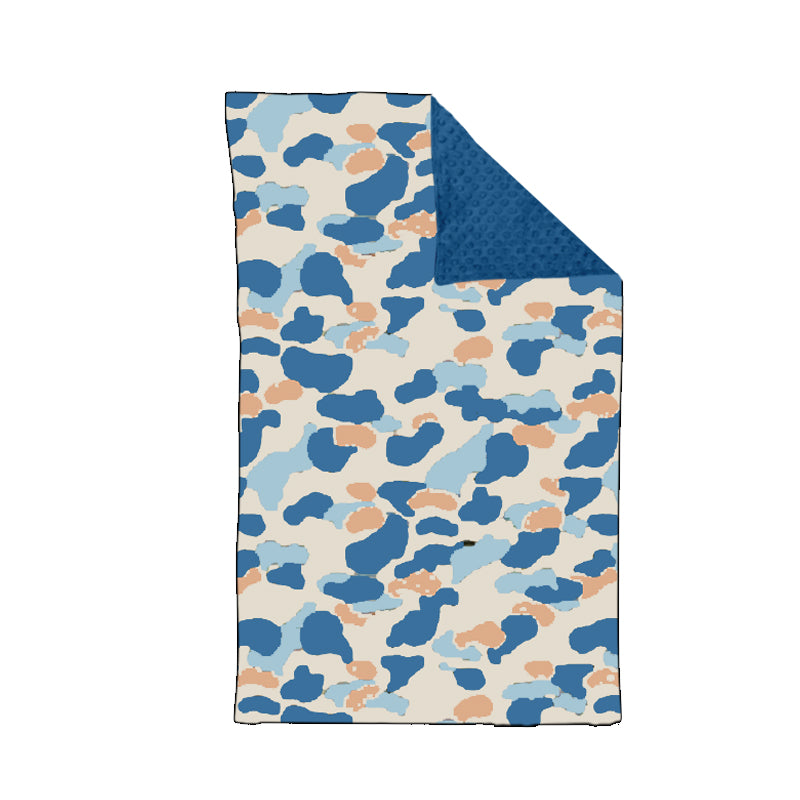 Infant toddle kids blue camo fleece blankets preorder