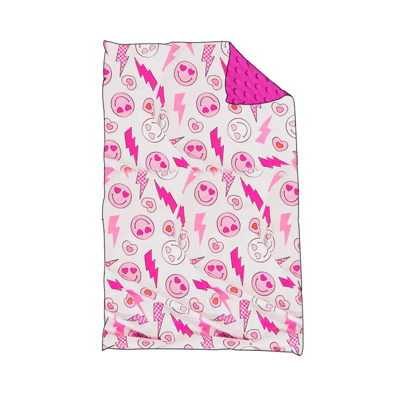 Valentines day baby girl smile face blanket preorder