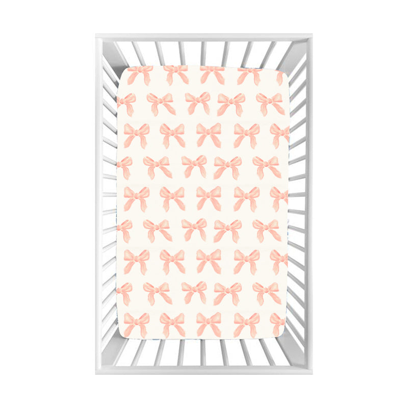 infant baby kids pink bow wholesale bed sheet
