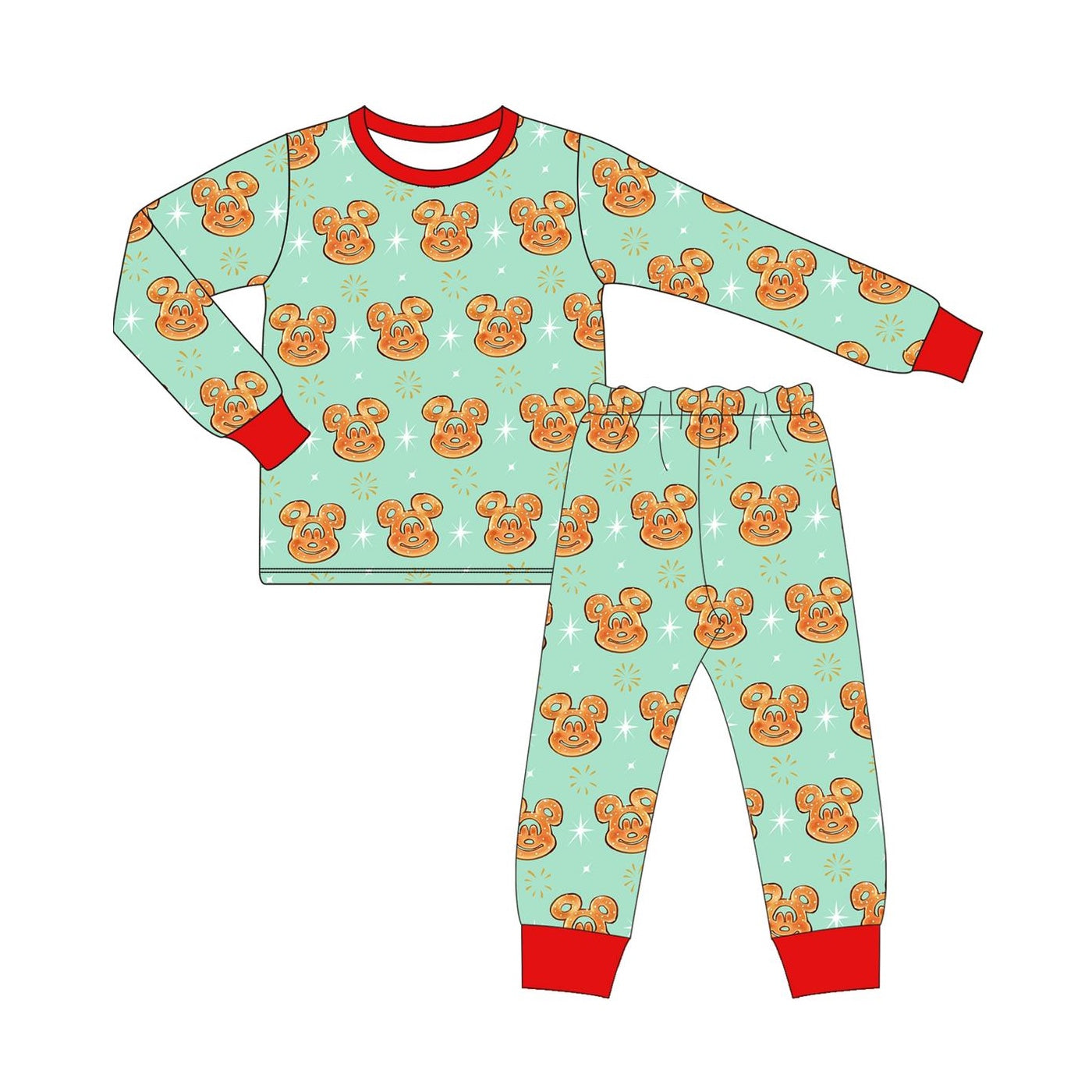 toddle baby girl christmas cartoon long sleeve pajama set preorder