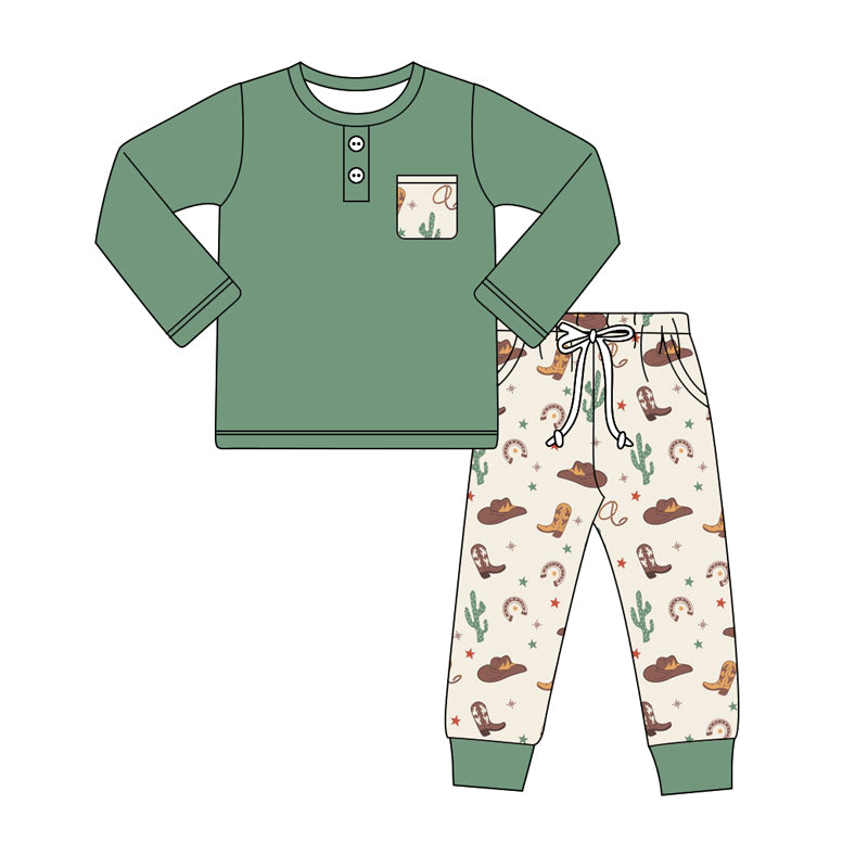 Western cowboy cactus fall winter long sleeve outfit preorder