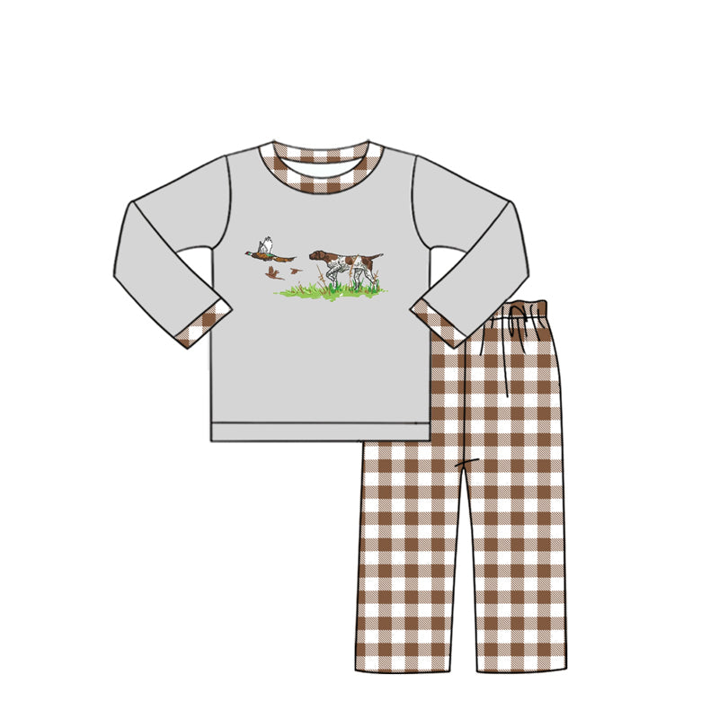 Wholesale price hunting season mallard duck dog boy matching outfit preorder