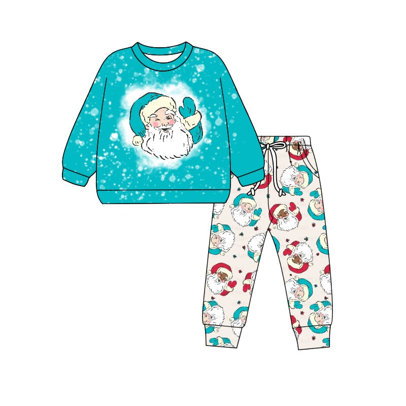 Toddle Boy Christmas Santa Claus Top Matching Pants Outfit Preorder