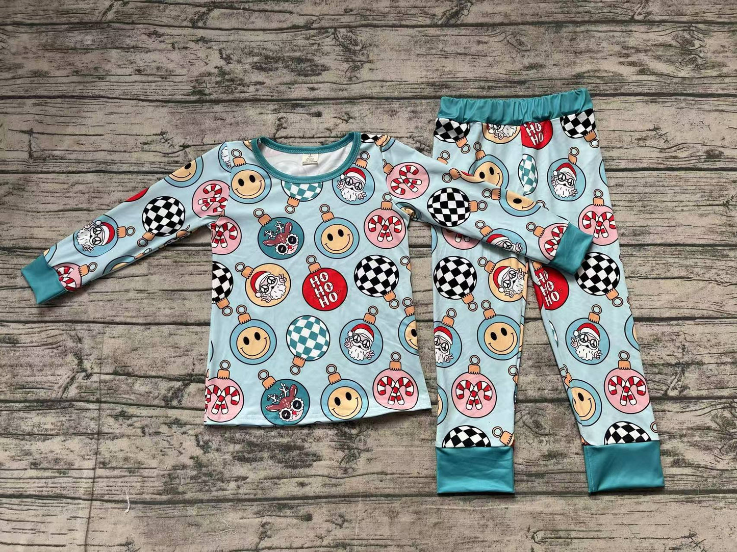 Christmas hohoho smile face print light boy matching outfit preorder
