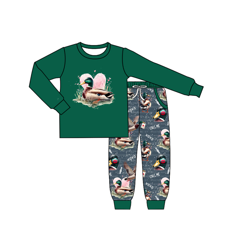Valentines day mallard duck baby boy matching clothing set preorder